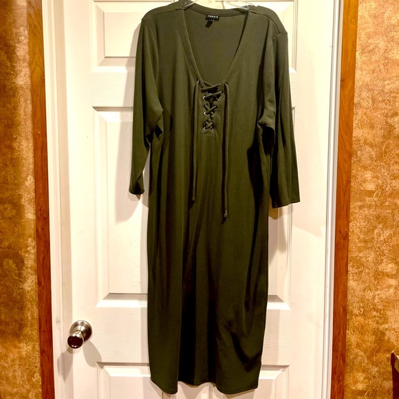 💚💚Army Green Torrid Knee Length Dress - Picture 3 of 6